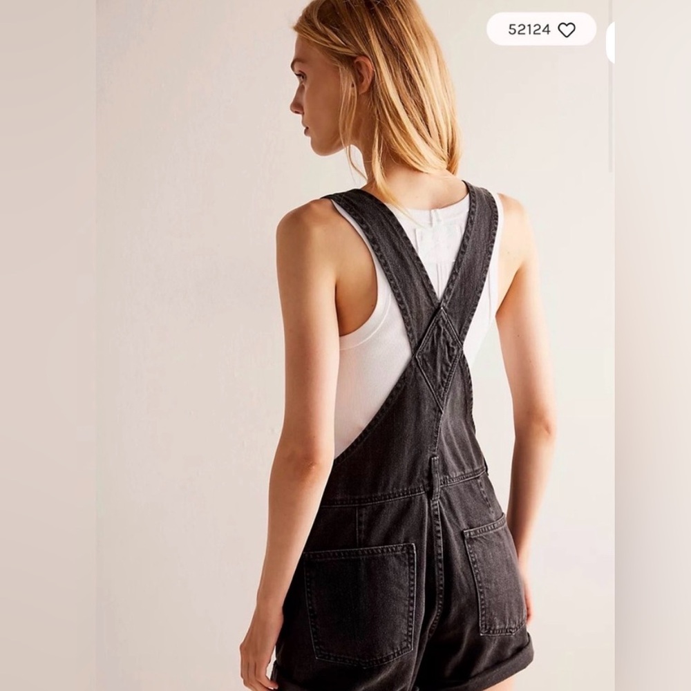 Free People We The Free Ziggy Shortalls. NWT. Black - Picture 2 of 2